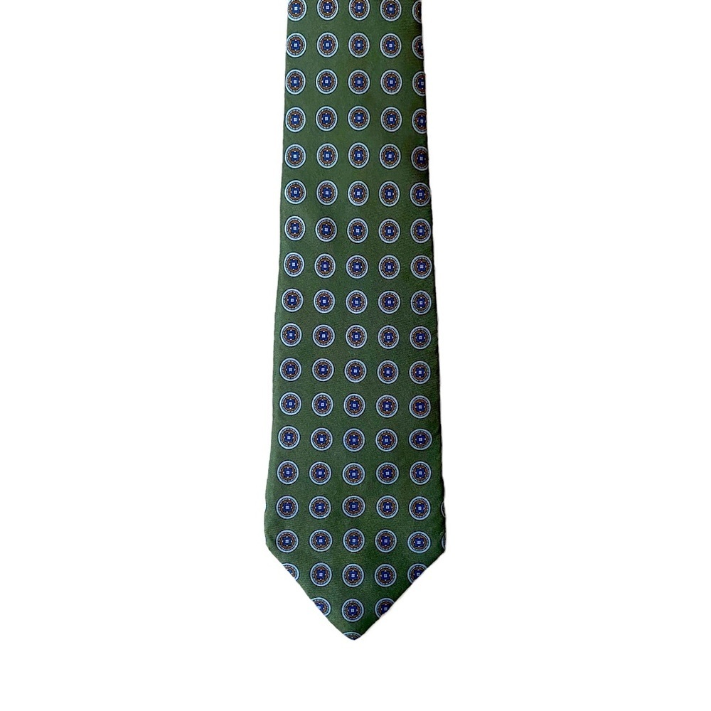 Stafford green patterned men’s tie hand finished all silk imported fabric